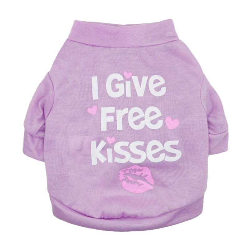 Summer Breathable Cotton Dog T-Shirts Lovely Pink With Funny Words Print Appropriate for Spring Autumn Available in XS XL Sizes