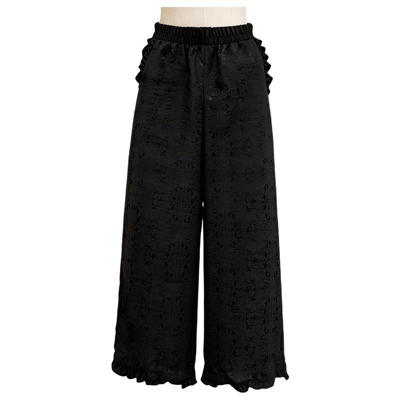 Spring/Summer 2026 Collection: Jacquard Lace Wide-Leg Pants for Middle-Aged and Elderly Mothers