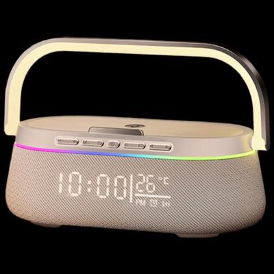 Newman Bluetooth Speaker with Wireless Charger, Clock & Night Light CN Plug (adapter Included)