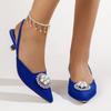 2026 Summer Large Cap Sandals for Women, European and American Retro Pointed Women, Water Diamond High Heels Sandals