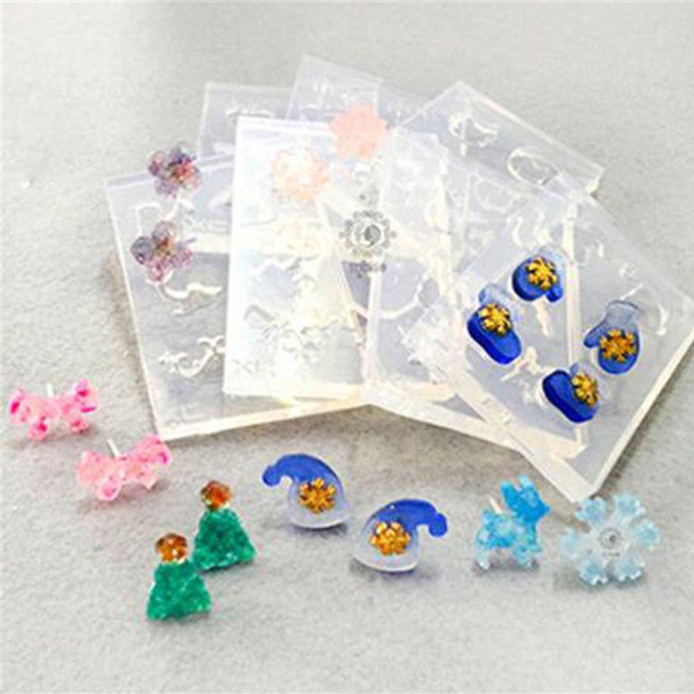 Glue Keychain Necklace Crystal Epoxy Mold Resin Silicone Molds Pendant Mould Earrings Mould