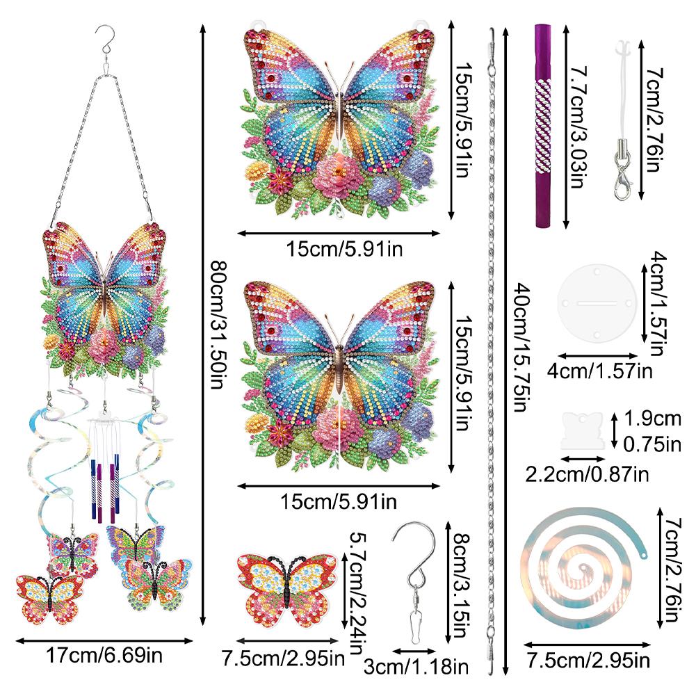 Diamantmalerei-Windspiel zum Selbermachen – Diamant-Hängedekoration für den Außenbereich – Diamant-Dekoration für Haus und Garten für Freunde und Familie