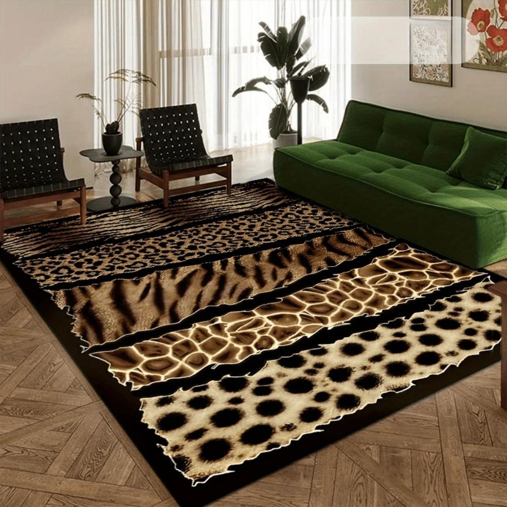 Modern Luxury Chic Area Rug 2D Flat Print Non-Slip Washable Floor Mat for Living Room Bedroom Home Decor Aesthetic Carpet