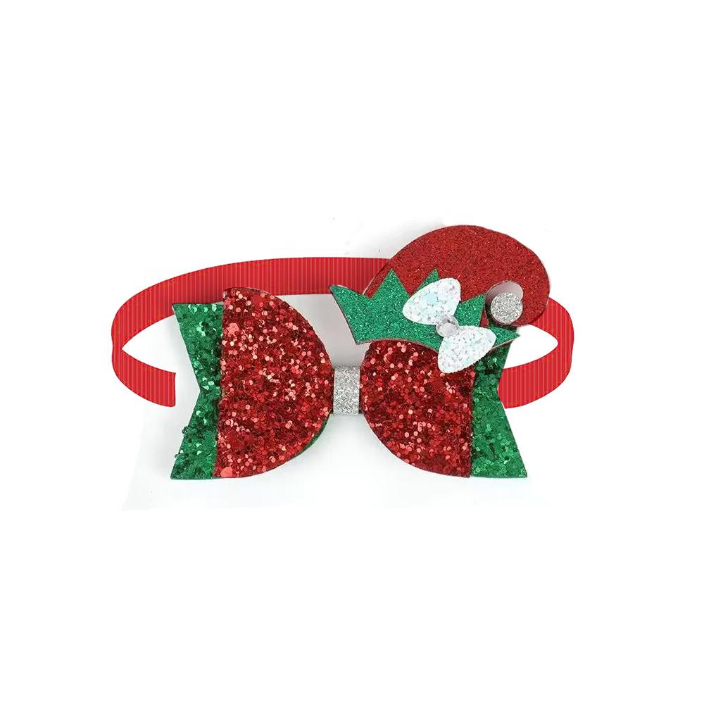 50/100pcs Christmas Pet Dog Bow Tie Adjustable Pet Collar Santa Claus Style Dog Necktie for Small Dog Grooming Pet Acessories