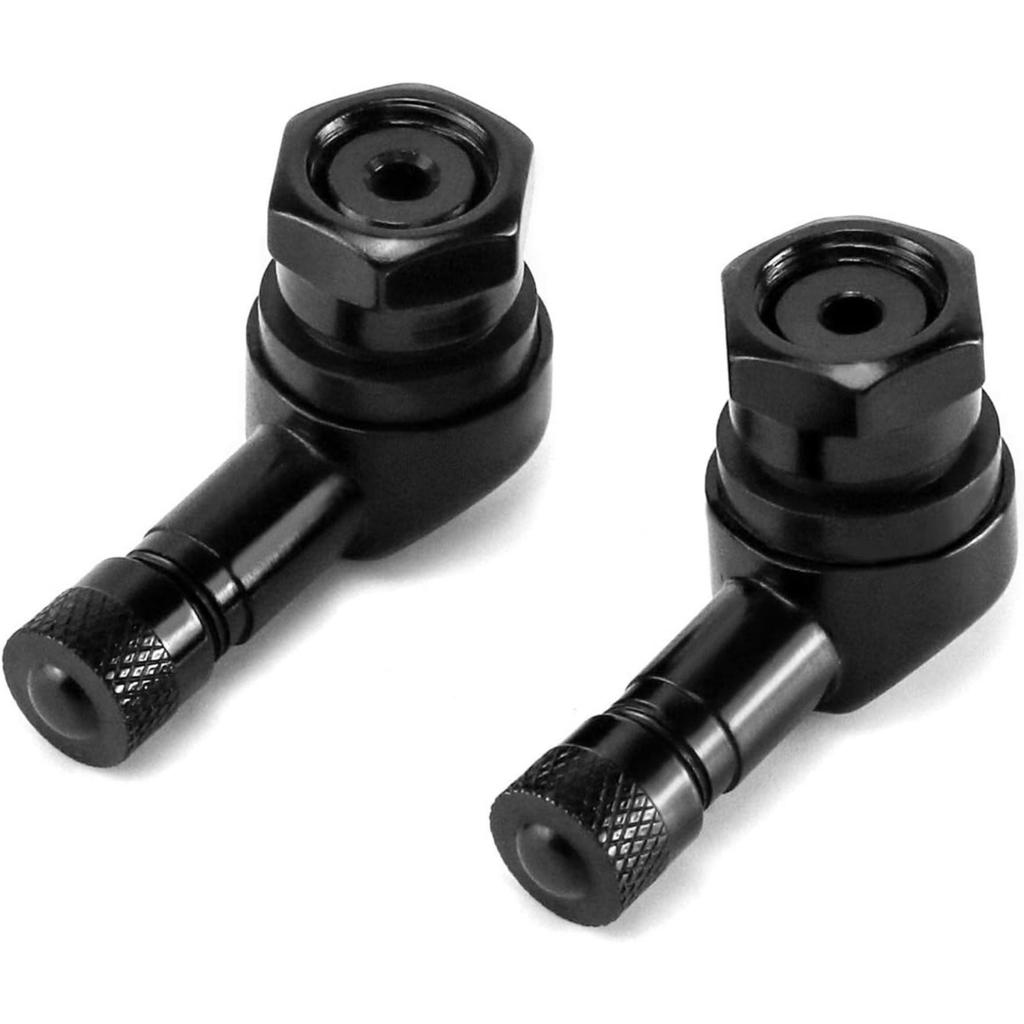 90 Degree Angled Tire Valve Stem, Aluminum Alloy Tyre Valve Caps Extensions with Rubber Seal for Motors Bikes, 2 Pieces