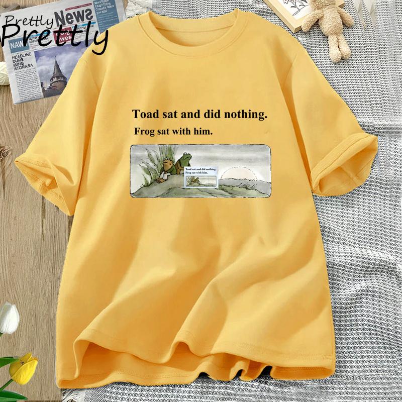 Frog and Toad T-Shirt Unisex Toad Sat and Did Nothing Frog Sat With Him Tshirt Vintage Classic Book Tshirt for Book Lover Tees