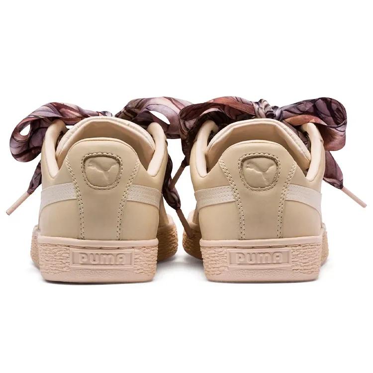 Puma Womens Basket 'Heart Mimicry' (women's sizes) Vanilla Cream / Vanilla Cream Skate Shoes 367028 01