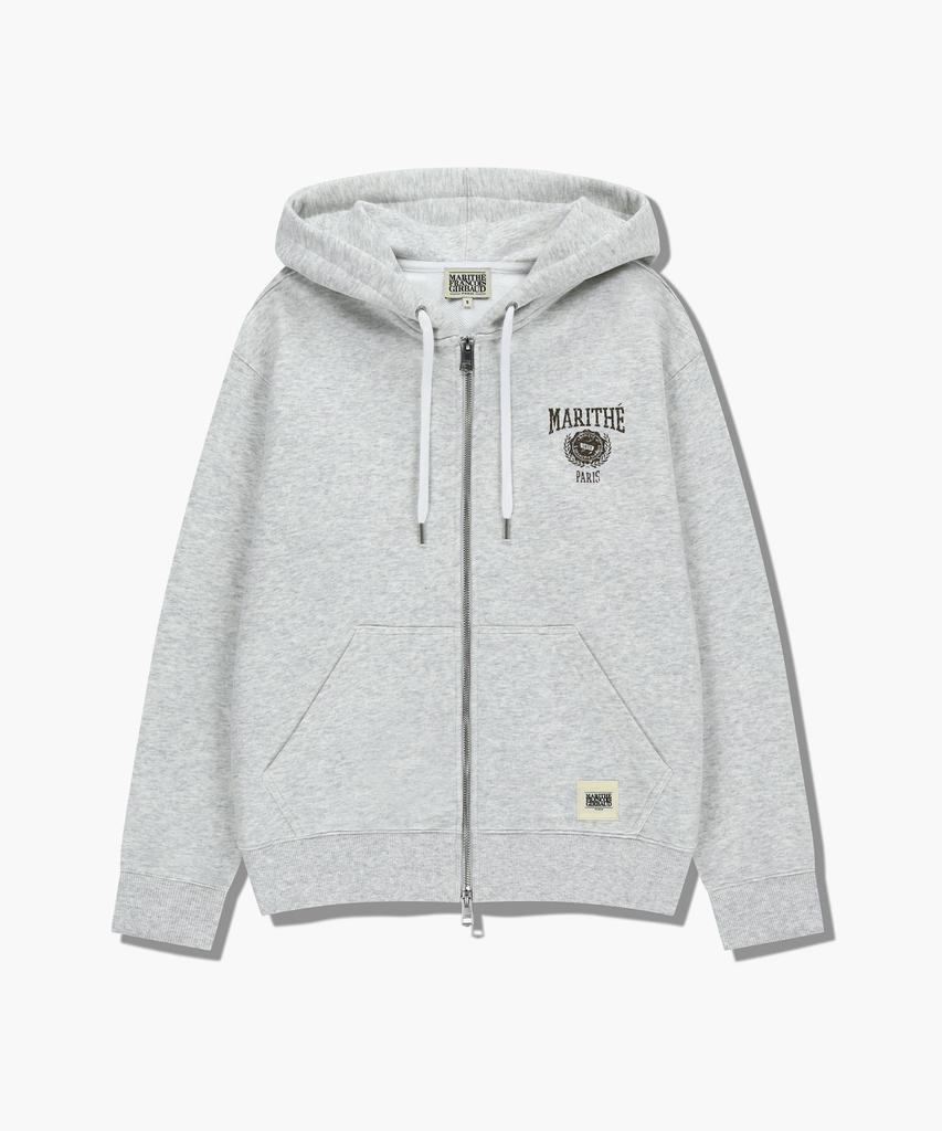 Marith + Franois Girbaud Big College Logo Graphic Hoodie Zipup Light Heather Gray