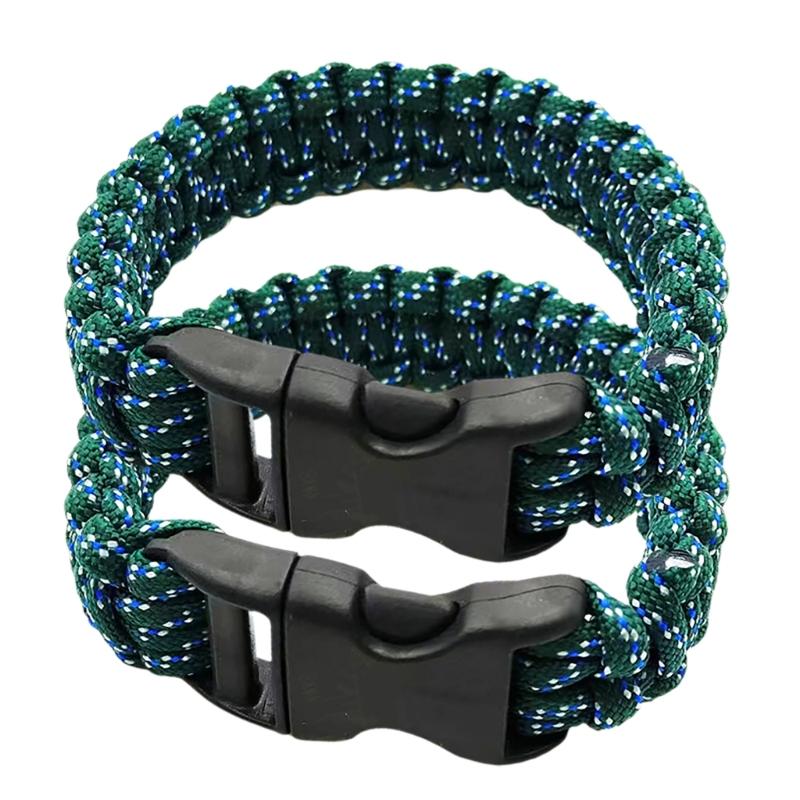 2 Stück Outdoor-Sportarmbänder Paracord-Schnurarmbänder Survival-Handgelenkkette