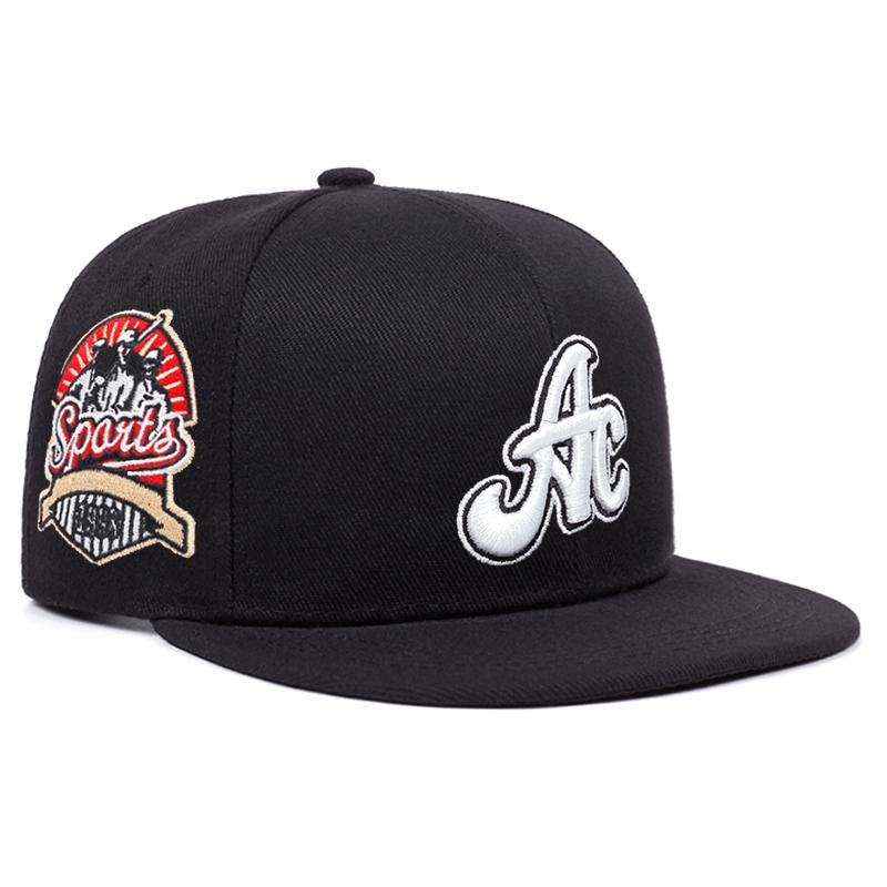 

Новая мужская модная кепка AC Side Spaut в стиле хип-хоп, для занятий спортом на открытом воздухе, кепка с утиным козырьком, вышитая женская бейсболка от солнца чёрный