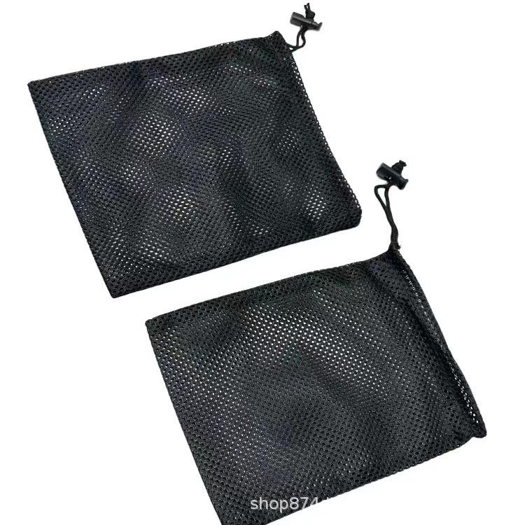 Schwarzer Polyester Kordelzug Netz Aufbewahrungsbeutel