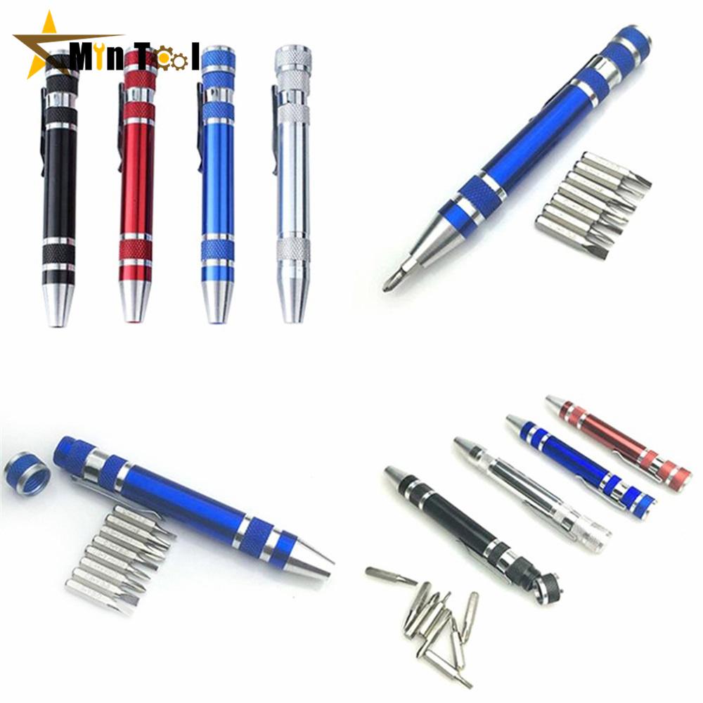 Multifunktion 8 in 1 Tasche Präzisions-Mini-Schraubendreher Stift Reparaturwerkzeuge Set Mini-Schraubendreher Stift Reparatur Handwerkzeug Sets