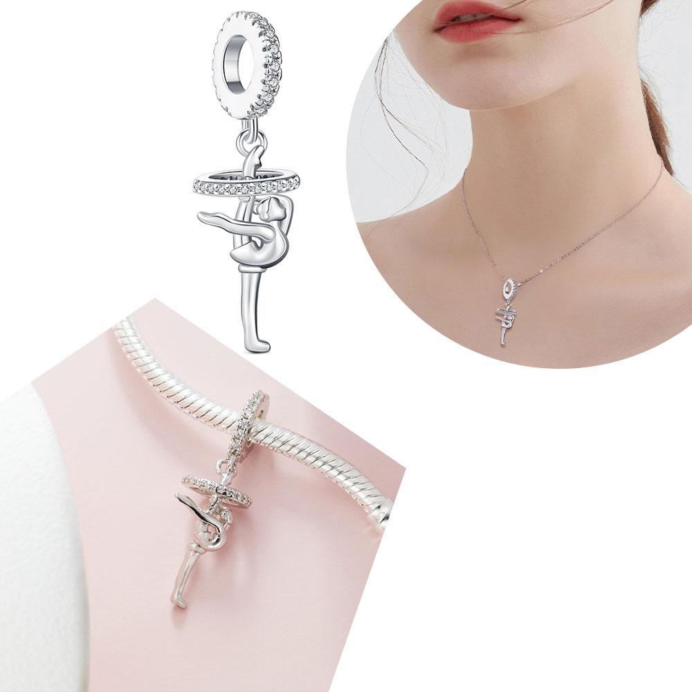 Elegant Ballet Pendant Fit Bracelet Diy Simple Original Crown Bead Romantic Heart Charm Love Birthday Gift For Friendcopper