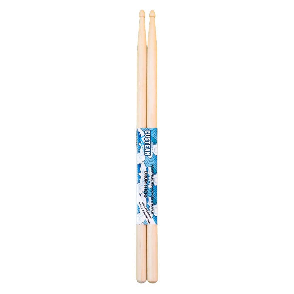 CUSTEAM 5A Maple Drumsticks for Practice, Set of 3 Pairs (6 Sticks), 42.5 X 5 X 3.5 Cm