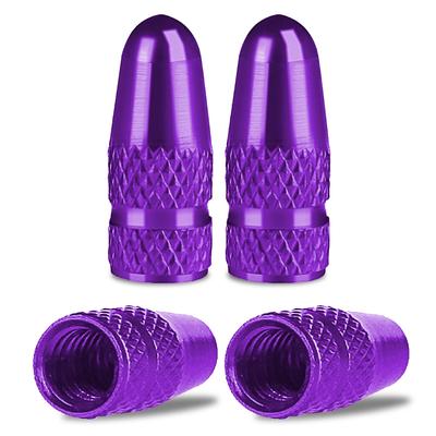 BOROLA Presta Ventilkapslar 4-pack Anodiserad Aluminiumlegering Cykel Cykeldäck Kapsel Dammskydd (Lila)