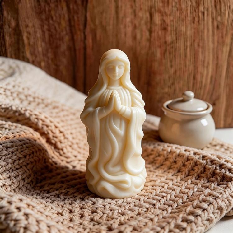 3D Prayer Figure Silicone Mold Religious Candle Making Mold for Resin Casting Candle Soap Projects and Decorative Craft