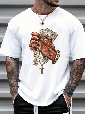 Nuova T-shirt da Uomo Primavera/Estate Stampa 3D Design Semplice Abbigliamento Marca Moda Casual Oversize Ampia Top