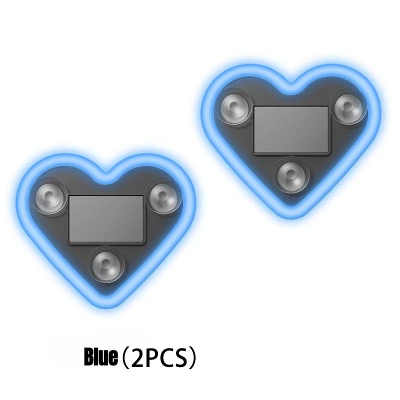 2Pcs Car LED Ambient Light-Solar-Powered Heart-Shaped LED Neon Light, Solar-Powered Heart-Shaped Atmosphere Light with 3 Modes,IP65 Waterproof