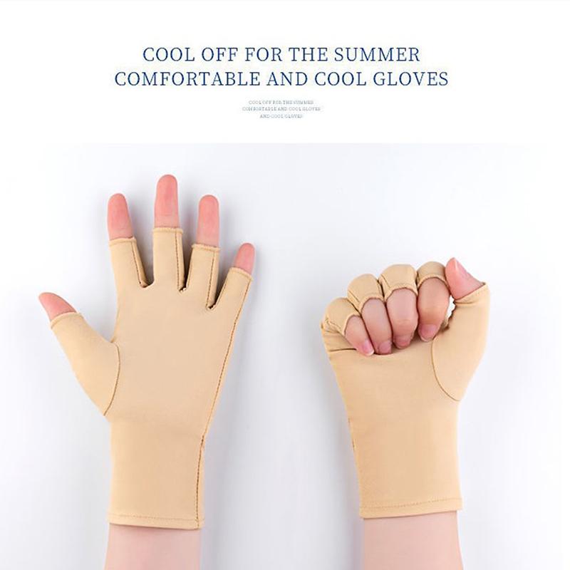 1 Pair Soft And Light Fingerless Anti Uv Radiation Protection Gloves Onesize