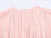 2026 Spring Women's European Style Pink Chiffon Long Dress with Short Sleeves