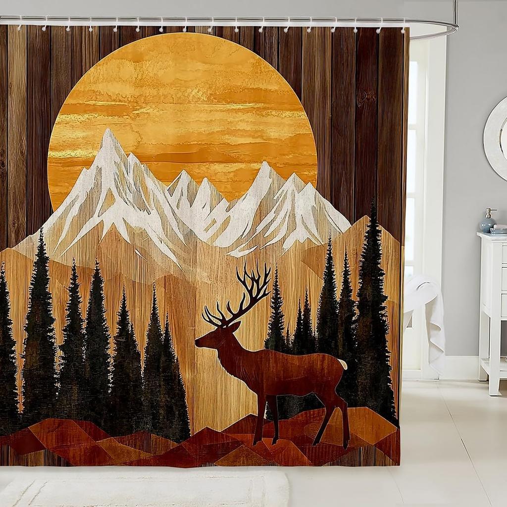 Kids Cute Capybara Shower Curtain for Bathroom Decor Japanese Cherry Blossoms Flowers Bath Curtain for Boys Girls Teens Cartoon