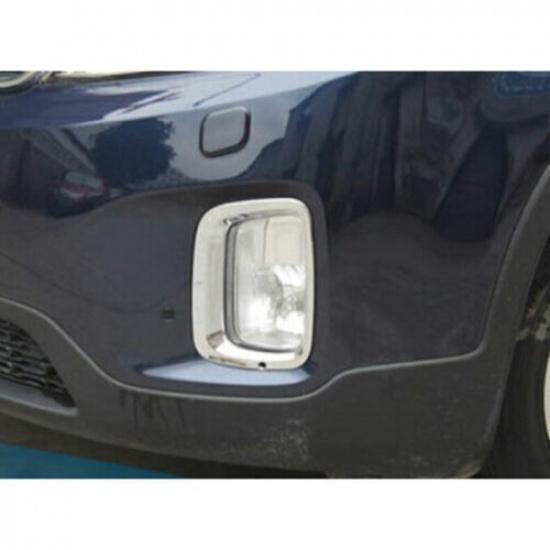 For Kia Sorento 2014-2015 Chrome Car Front bumper Fog Light Lamp Cover Trim 2pcs