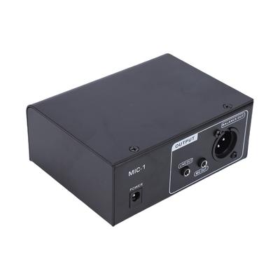 Microphone Preamplifier 1 Channel XLR Mic Preamp Gain Balanced Power Low Noise Metal Microphone Boost for Dynamic Condenser M
