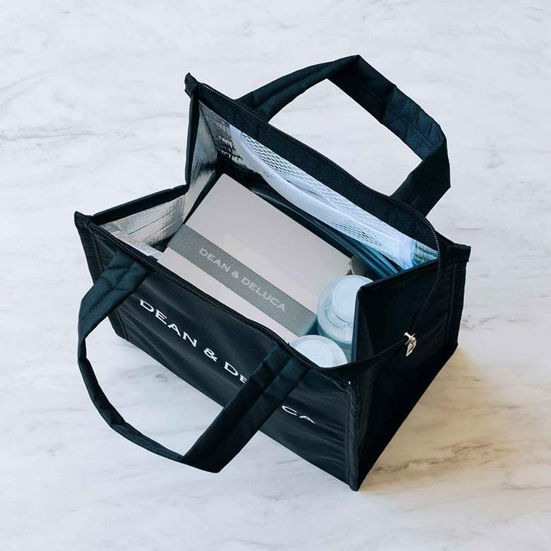 DEAN & DELUCA Three-Tier Small Box and Cooler Bag, Black, Medium Set