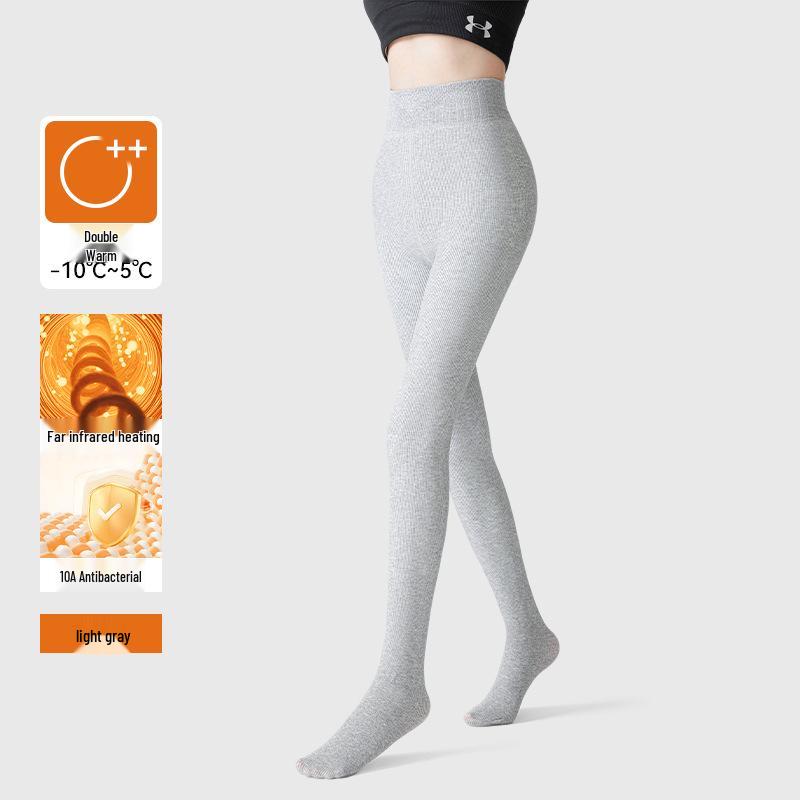 Women's Black Pressure Socks with Fleece: Thick, Micro-Pressure, Non-Slip Footed Pantyhose for Spring, Autumn, Winter