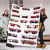 fire truck Theme Printed Blanket - Perfect for Couch, Bed, Travel & Outdoor Use | Machine Washable, Cozy & Durable.