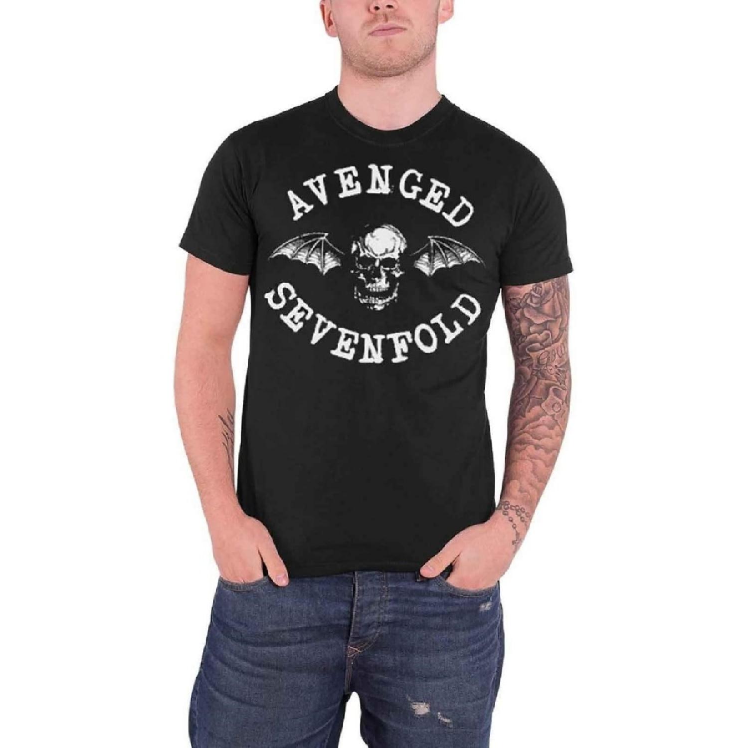 Avenged Sevenfold A7X Логотип с гербом Deathbat Новая официальная мужская футболка [Одежда] Черная S