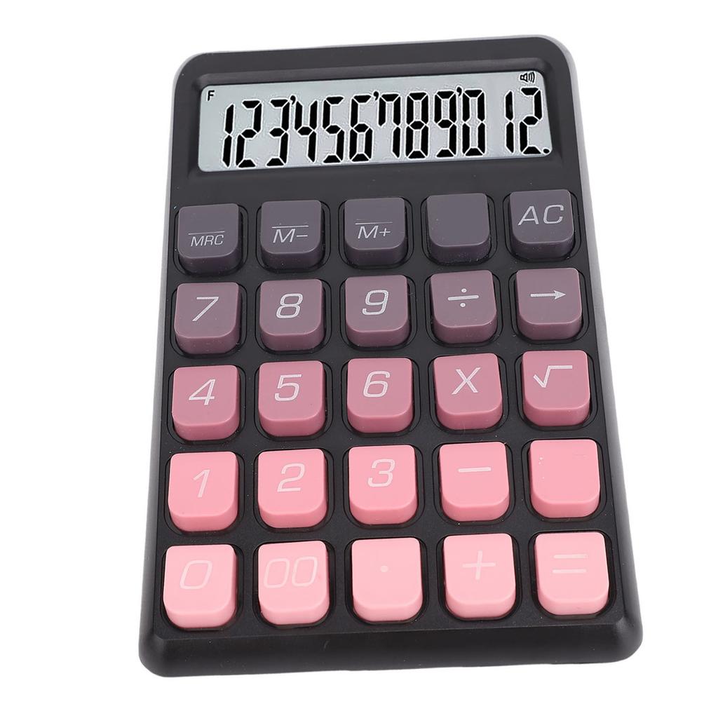 Desktop Calculator 12 Digits LCD Display Large Buttons Ladder Keypad Calculator for   School