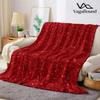 Red Glitter Diamond Flannel Blanket Warm Soft Halloween Christmas Couch Warm Cozy Decorative Decor Gift for All Season