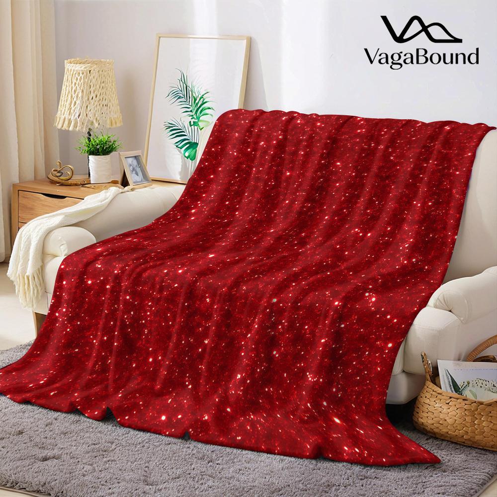 Red Glitter Diamond Flannel Blanket Warm