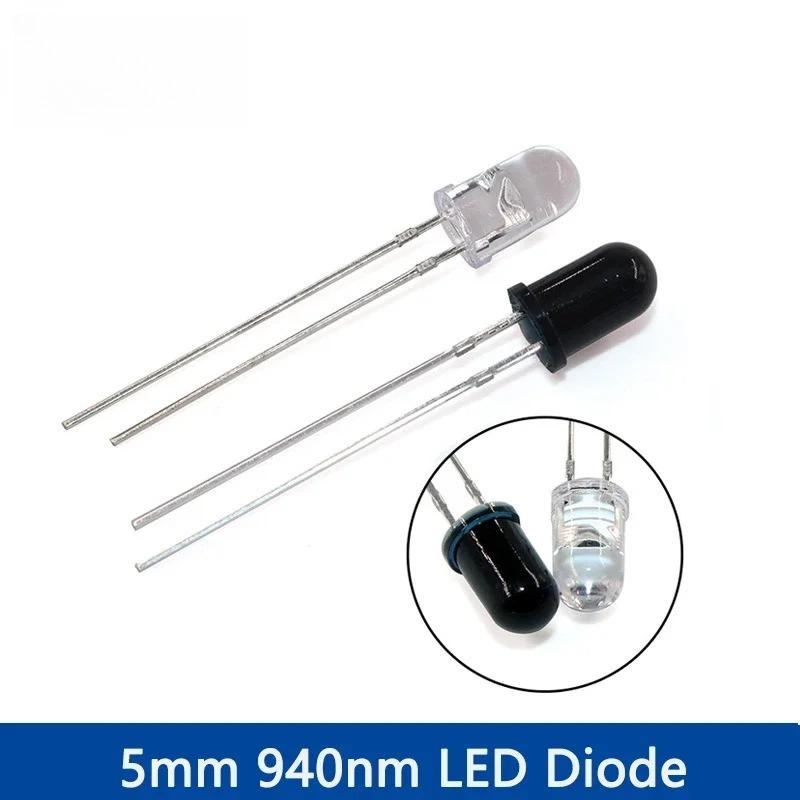 10Pairs 3mm 5mm 940nm LEDs Infrared Emitter and IR Receiver Diode Transimitter Receiver F3 F5 LED Diodes 301A For Arduino