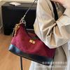 Suede Bag Women's 2025 New High-end Diamond Shoulder Bag Large-capacity Tote Bag Commuter Messenger Bag