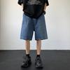 Men's Casual Solid Color Loose Straight Denim Shorts