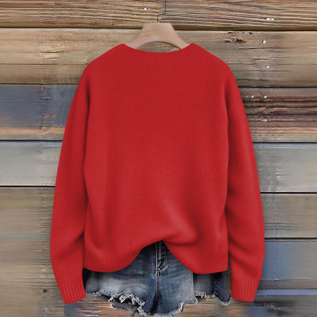 Women's Fashion Casual Long Sleeve Neck Sweater Pullover Top