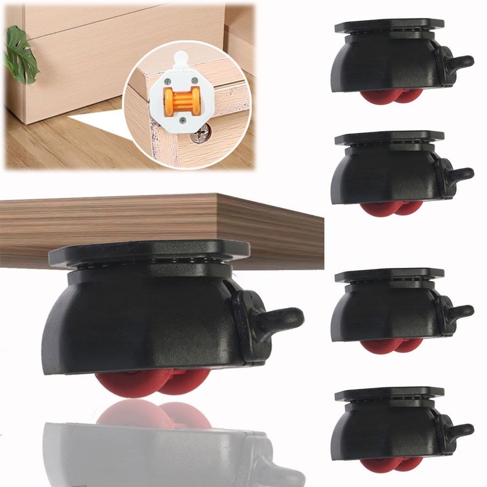 4PCS with Brake Furniture Casters Wheels Self Adhesive Pulley Base Furniture Move Accessories