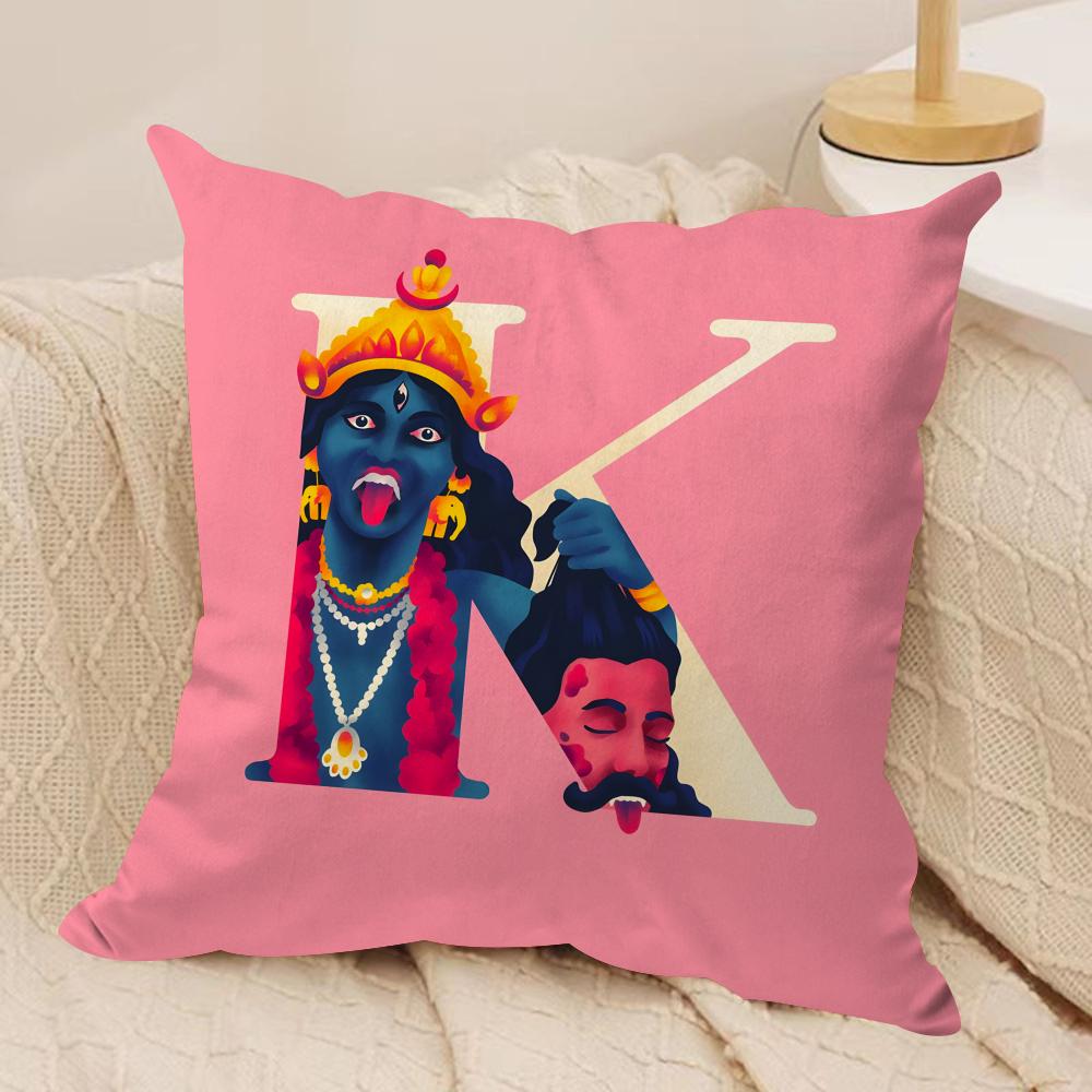 Interesting Letters Cushion Cover Soft Plush Fabric DoubleSided Printed Sofa Cushion Cover for All Seasons Home Decor Gift