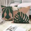 Throw Pillow Sofa Home Decor Decorative Cover Green Tropical Leaf Pink Cushion