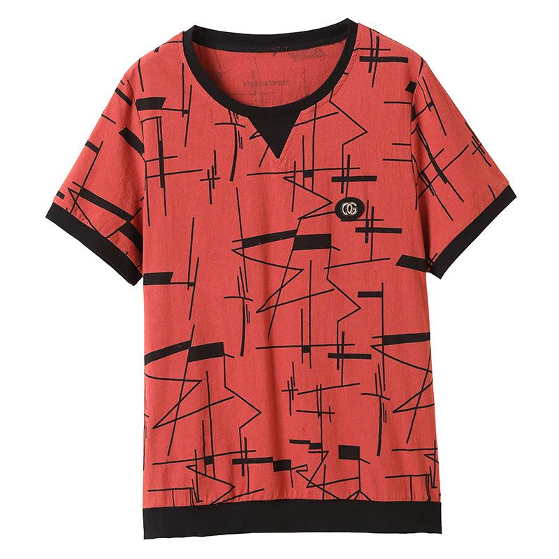 Women's 2023 Summer Korean Style Loose Fit T-Shirt - Belly Covering, Short-Sleeved, Plus Size Top for Middle-Aged Ladies