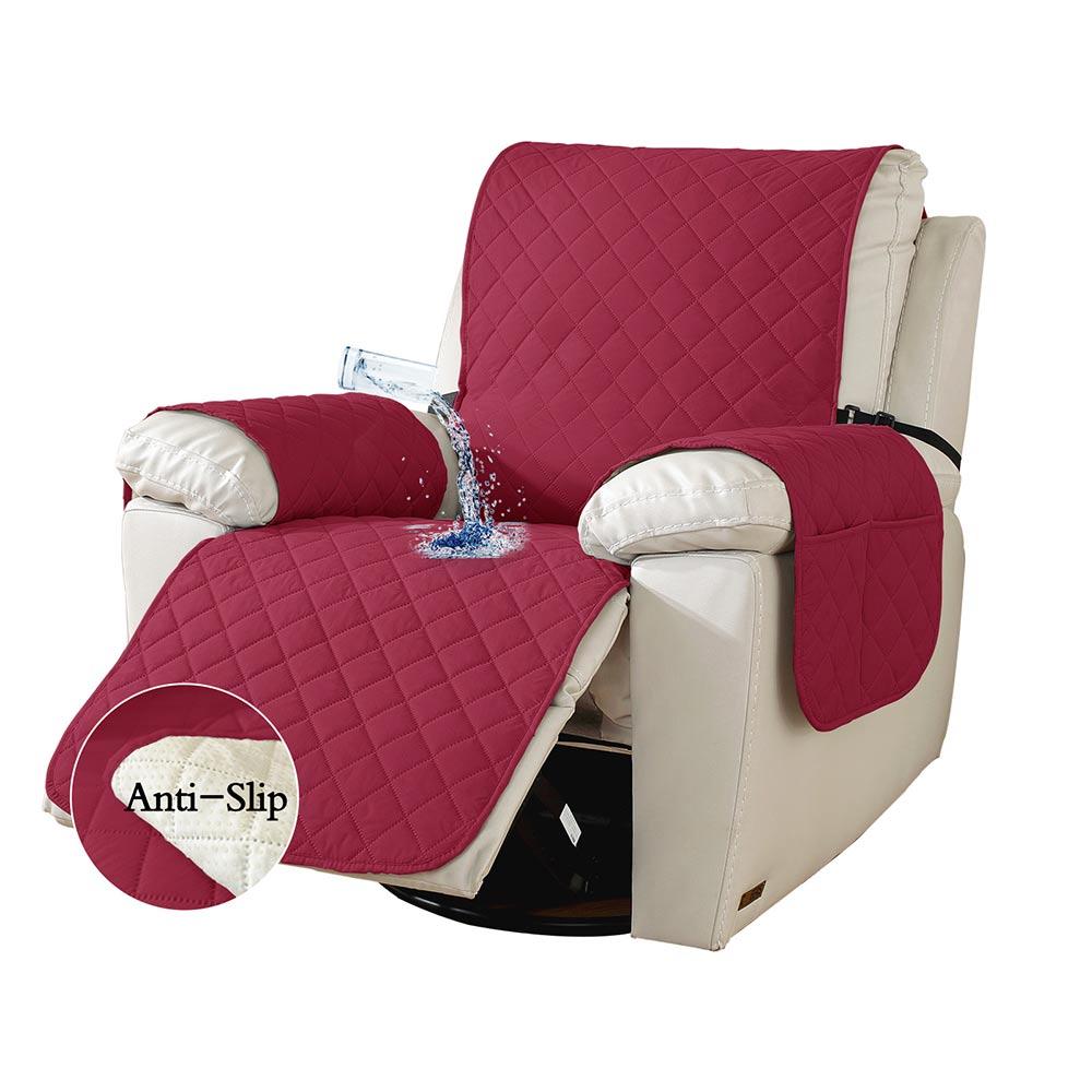 Waterproof Sofa Cover Grid with Pockets Protector for 1/2/3 Seat Armchair Recliner Multi-Color Stain-Resistant Couch Cushion