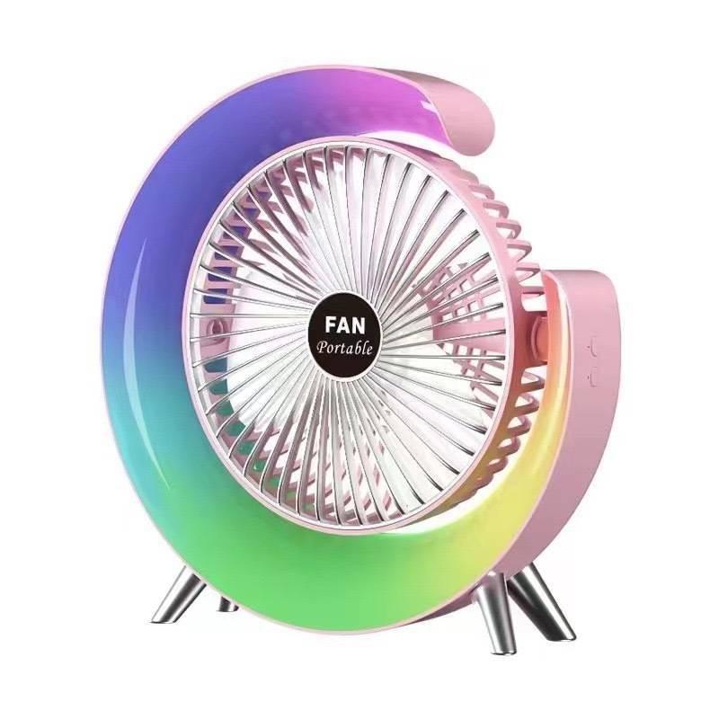 Stylish Colorful Led Desk Fan Portable Usb Rechargeable Mini Fan For Home And Office