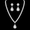 Simple, Bridal Set Accessories Korean Full Diamond Water Drop Set Noble and Elegant Wedding Accessories