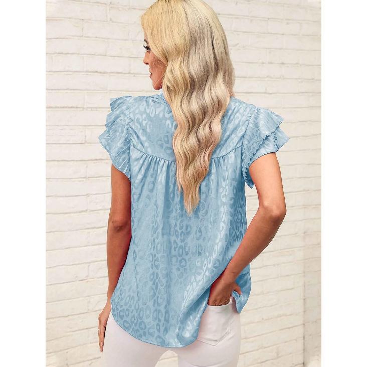 Travel New Women'S Retro Printed Shirt Casual Spring And Summer Breathable Cool Sexy Daily Date Short Sleeved T-Shirt Top