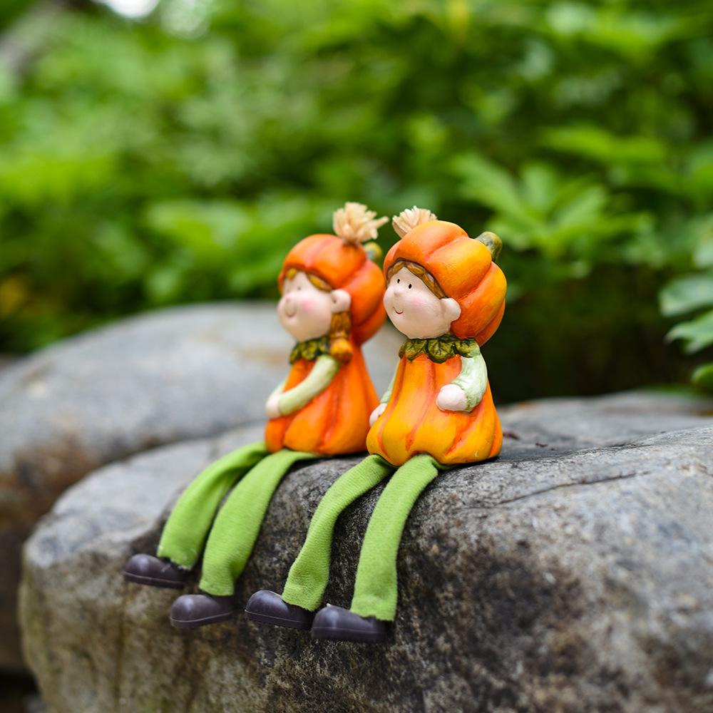 Ceramic Pumpkin Man Home Decor - Harvest Festival Resin Gift