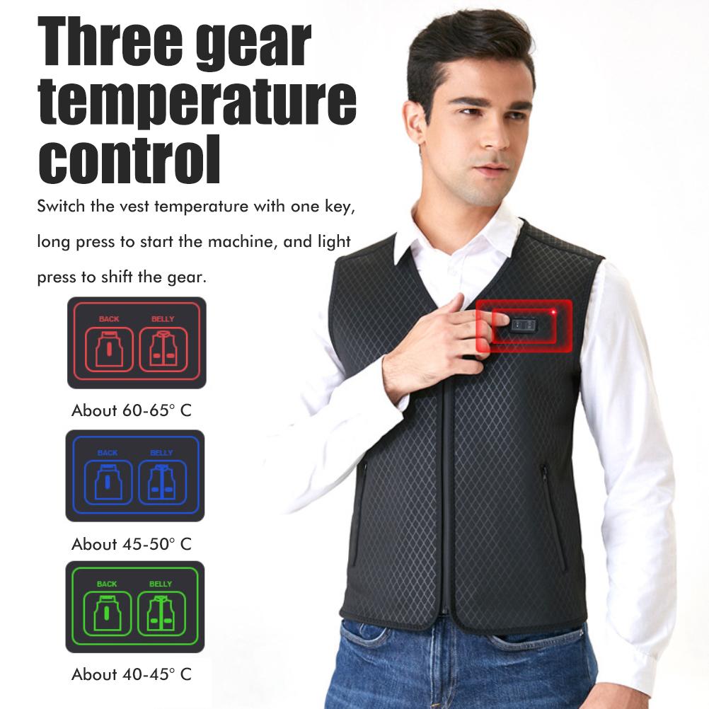 Electric Heating Vest USB Body Warmer Clothes Washable Heated Vest for Outdoor Camping Hiking Fishing