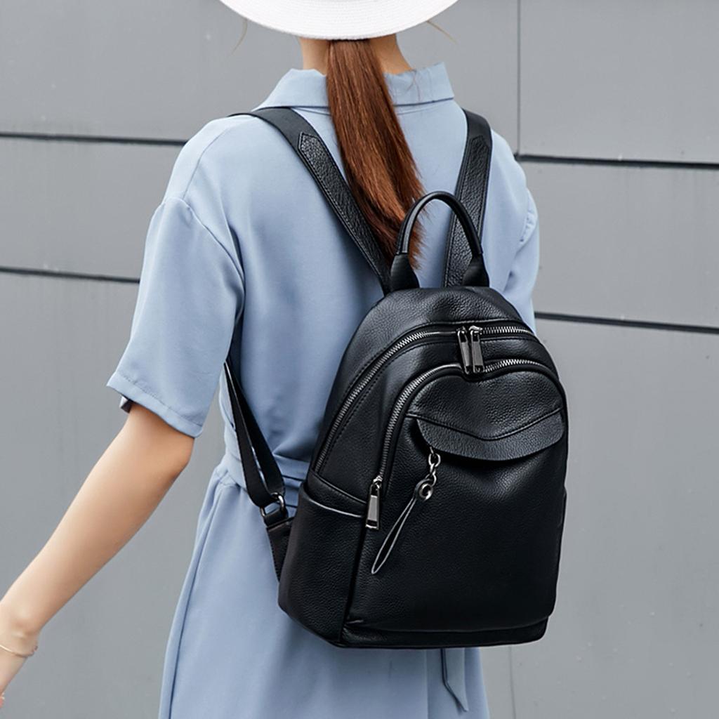 New Year's Backpack Trendy and Fashionable Women's Backpack Top Layer Cowhide Large Capacity Schoolbag for Women
