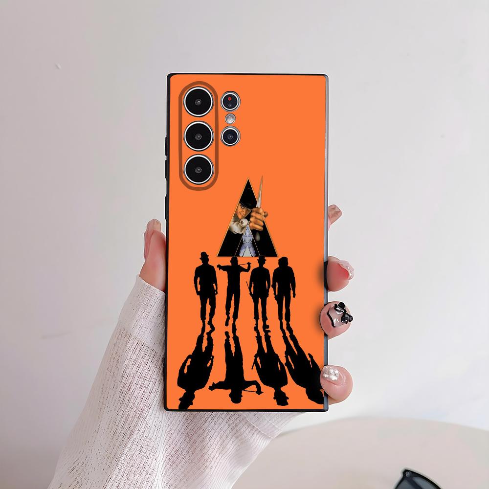 A C-Clockwork Orange Film Phone Case For Samsung Galaxy S25 S24 S22 S23 Ultra S21 S20 Plus 5G Frosted Non-Slip Full Cover Case